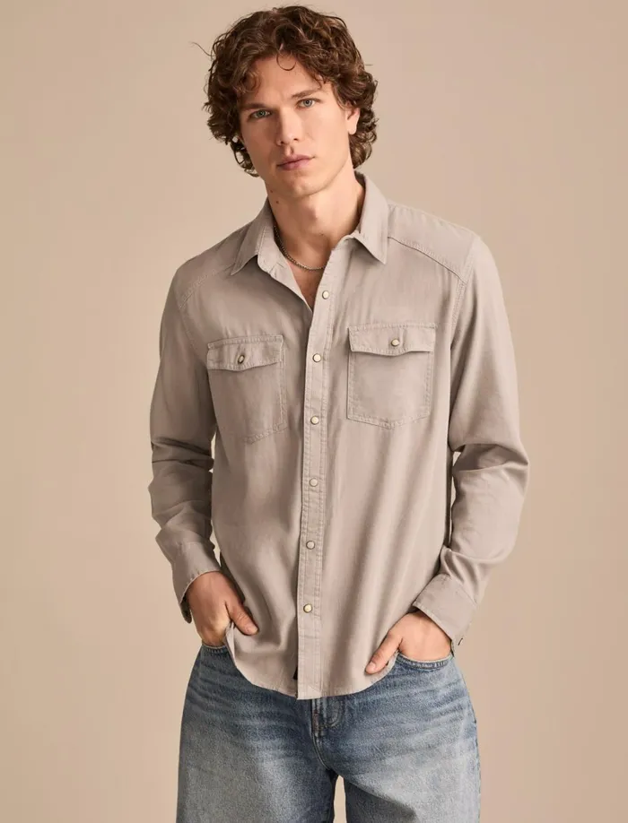 Lucky Brand Shirts and Tops Men Ls Washed Wkwr Western Wet Weather