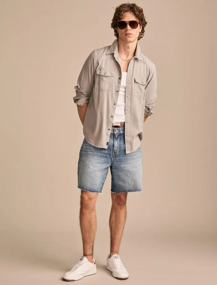 Lucky Brand Shirts and Tops Men Ls Washed Wkwr Western Wet Weather