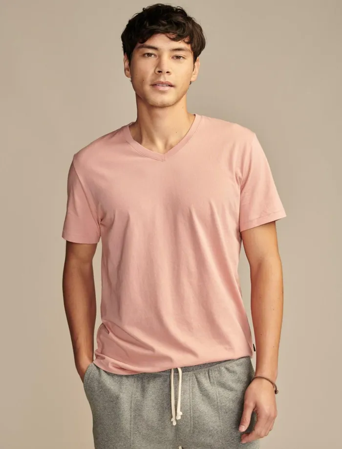 Lucky Brand Shirts and Tops Men Supima Short Sleeve V Neck Cameo Brown