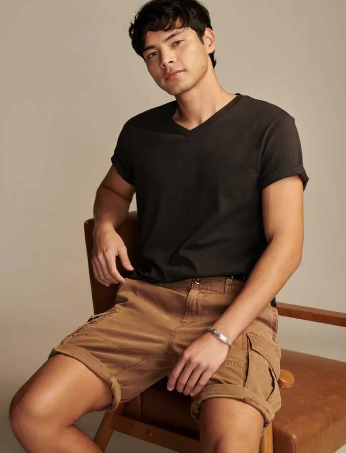 Lucky Brand Shirts and Tops Men Supima Short Sleeve V Neck Jet Black