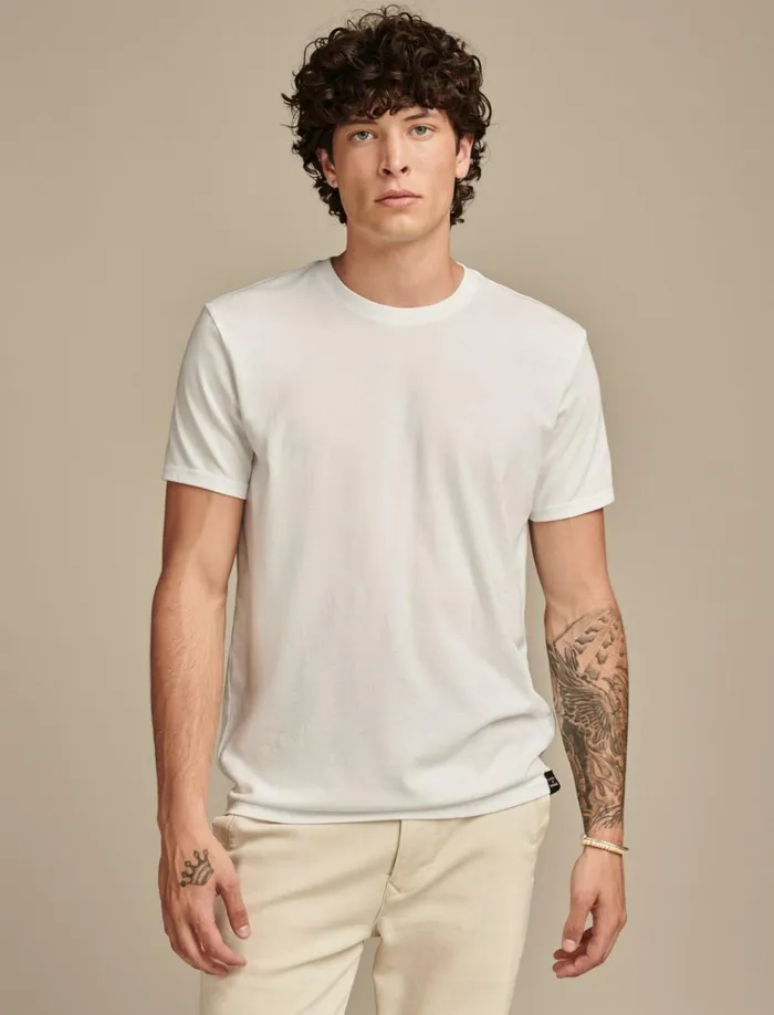 Lucky Brand Shirts and Tops Men Venice Burnout Crew Neck Tee Bright White