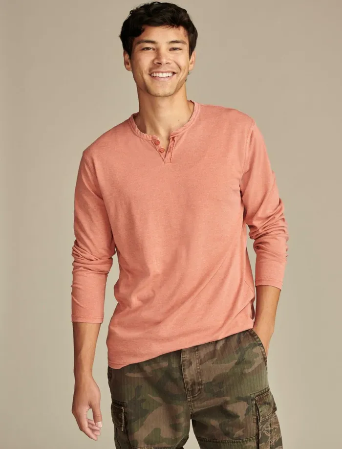 Lucky Brand Shirts and Tops Men Venice Burnout Long Sleeve Autum Glaze