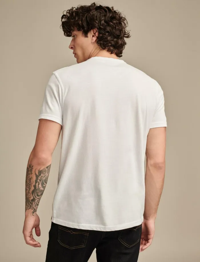 Lucky Brand Shirts and Tops Men Venice Burnout Notch Neck Tee Bright White