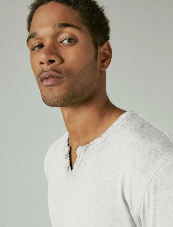 Lucky Brand Shirts and Tops Men Venice Burnout Notch Neck Tee Bright White