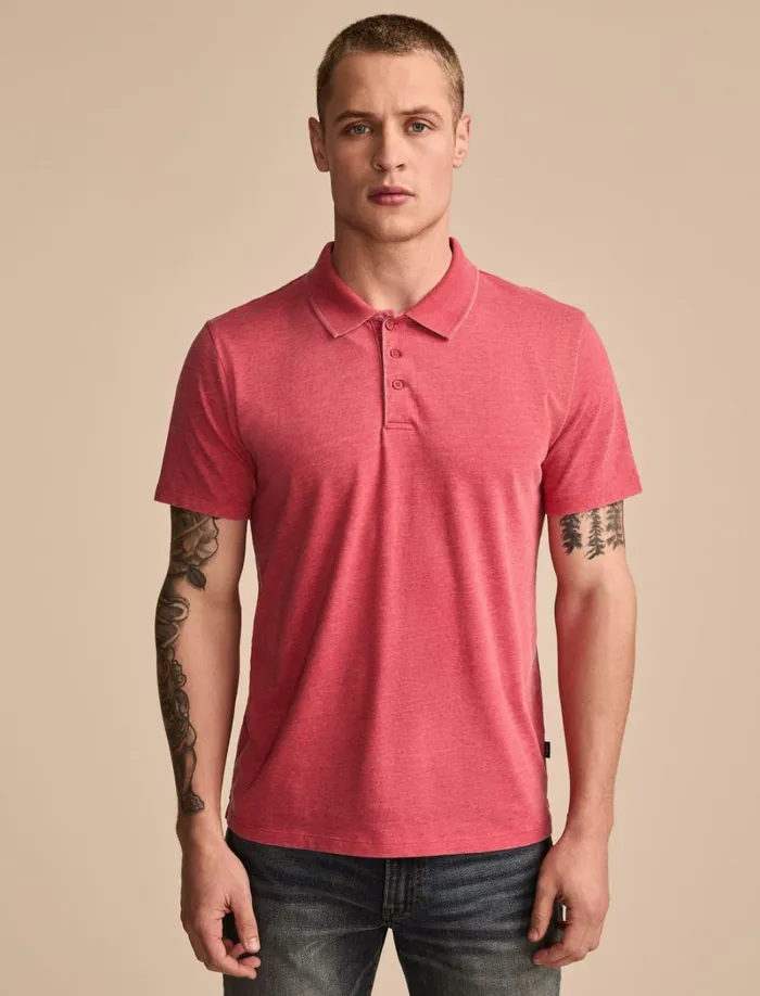 Lucky Brand Shirts and Tops Men Venice Burnout Polo Mars Red