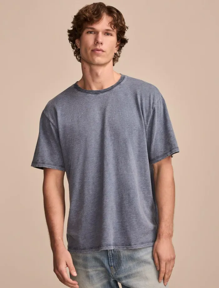Lucky Brand Shirts and Tops Men Venice Burnout Slub Ringer Crew 458 Blue