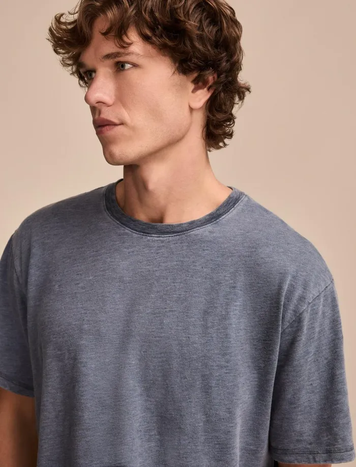Lucky Brand Shirts and Tops Men Venice Burnout Slub Ringer Crew 458 Blue