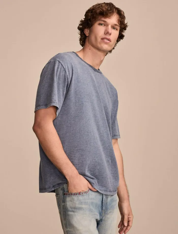 Lucky Brand Shirts and Tops Men Venice Burnout Slub Ringer Crew 458 Blue