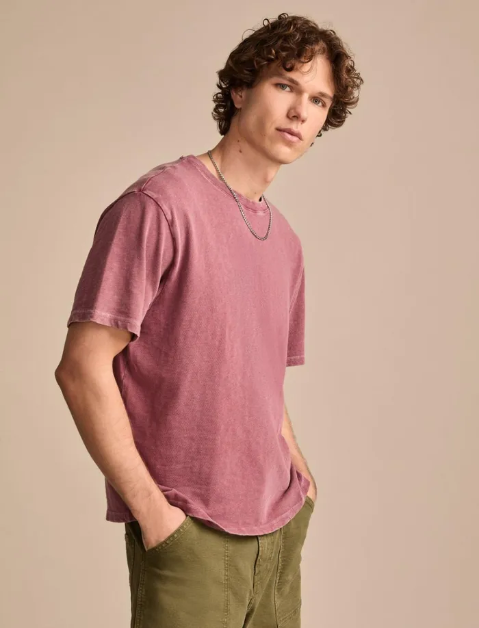Lucky Brand Shirts and Tops Men Weekend Jersey Relaxed Crew Dry Rose