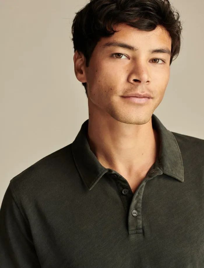 Lucky Brand Shirts and Tops Men Weekend Slub Polo Jet Black