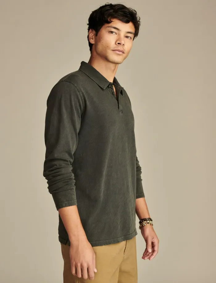 Lucky Brand Shirts and Tops Men Weekend Slub Polo Jet Black