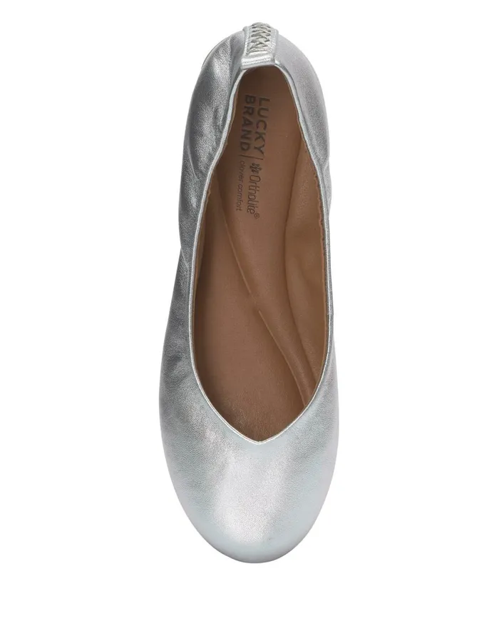 Lucky Brand Shoes Women Emmie Lou Ballet Flat Silver