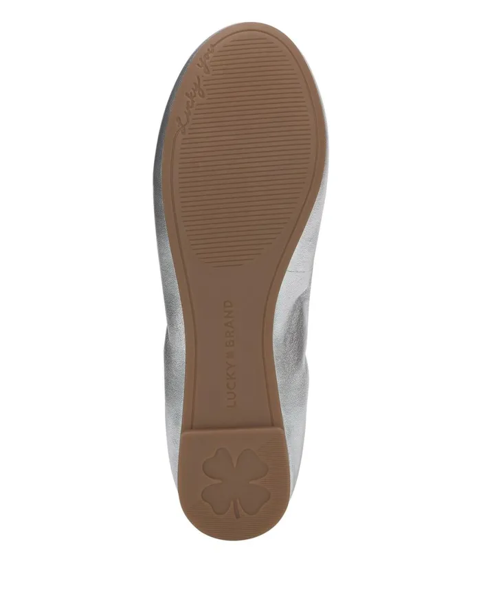 Lucky Brand Shoes Women Emmie Lou Ballet Flat Silver