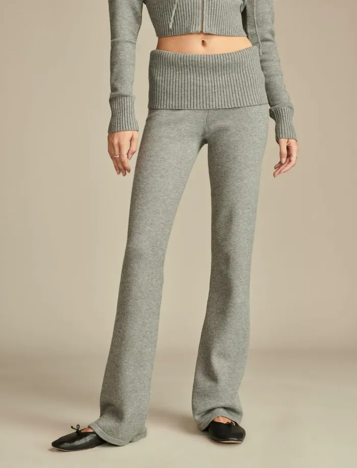 Lucky Brand Sweaters and Sweatshirts Women Fold Over Sweater Pant Medium Heather Grey