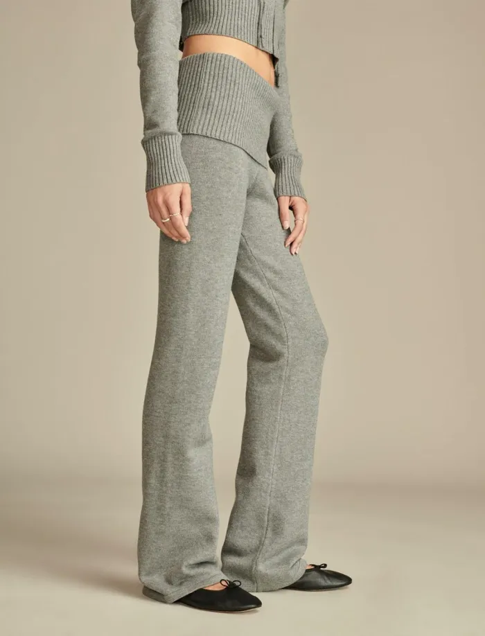 Lucky Brand Sweaters and Sweatshirts Women Fold Over Sweater Pant Medium Heather Grey
