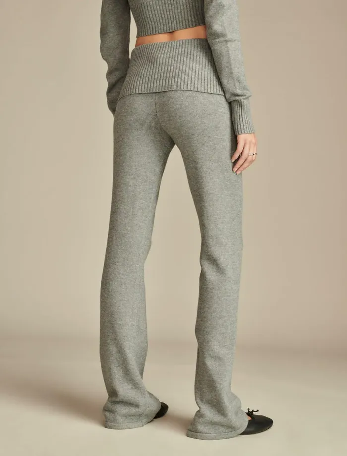 Lucky Brand Sweaters and Sweatshirts Women Fold Over Sweater Pant Medium Heather Grey