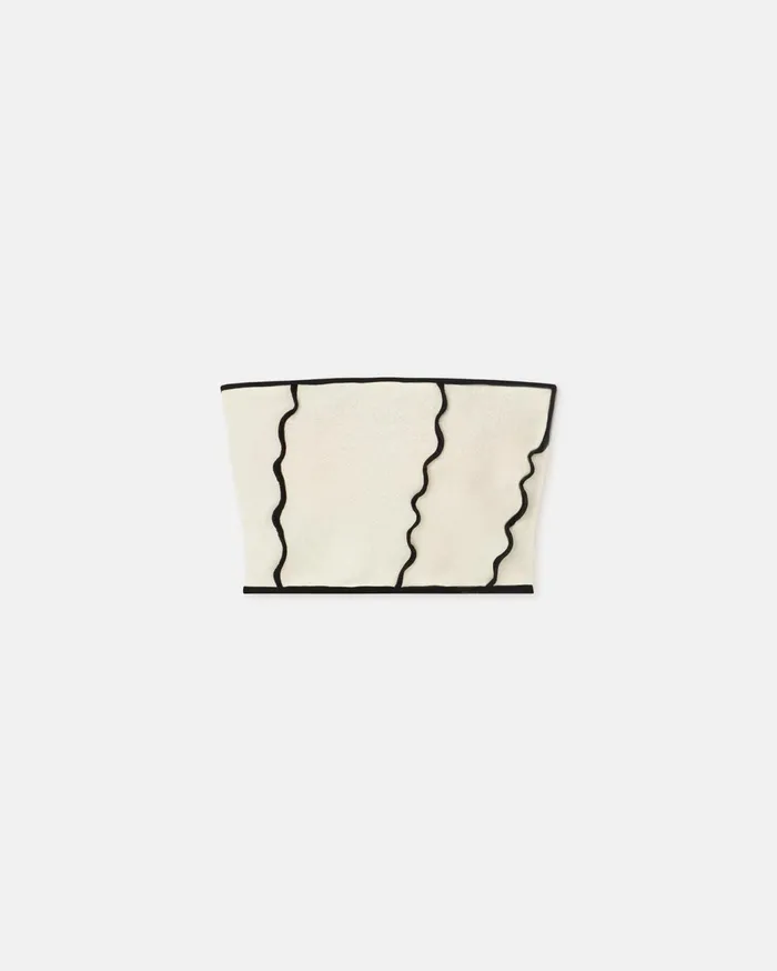 Luisa Patchwork MeshJersey Tube Top White WaxBlack Women Nanushka Tops
