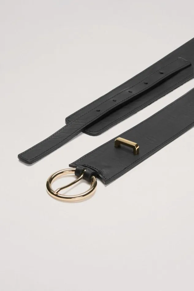 Luisa Spagnoli Belts Decina 8211 Leather Belt Blackgold 8211 Women