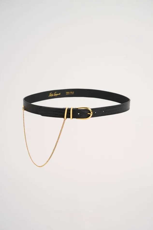 Luisa Spagnoli Belts Dubino 8211 Leather Belt Blackgold 8211 Women