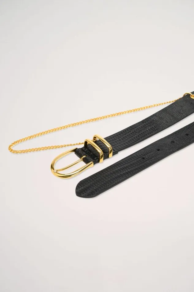 Luisa Spagnoli Belts Dubino 8211 Leather Belt Blackgold 8211 Women Luisa Spagnoli Belts Dubino 8211 Leather Belt Blackgold 8211 Women