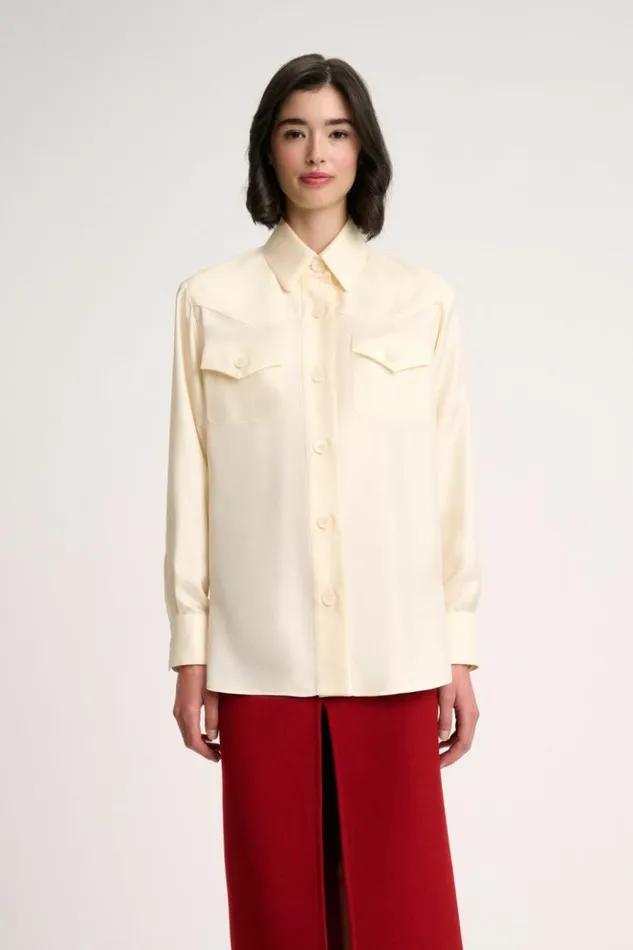 Luisa Spagnoli Blouses And Shirts Lecita 8211 Silk Blouse 8211 Fashion Show Butter 8211 Women