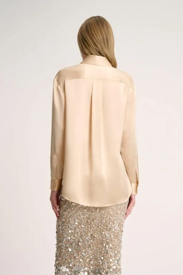 Luisa Spagnoli Blouses And Shirts Levriero 8211 Silk Shirt Champagne 8211 Women Luisa Spagnoli Blouses And Shirts Levriero 8211 Silk Shirt Champagne 8211 Women