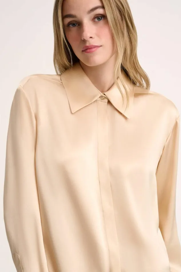 Luisa Spagnoli Blouses And Shirts Levriero 8211 Silk Shirt Champagne 8211 Women Luisa Spagnoli Blouses And Shirts Levriero 8211 Silk Shirt Champagne 8211 Women