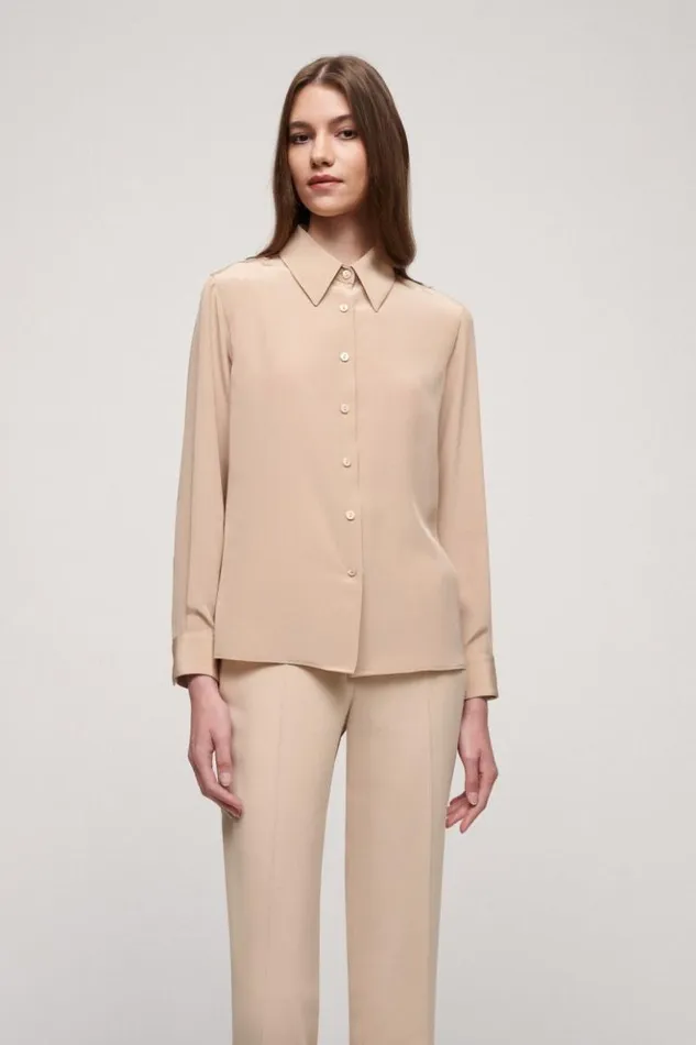 Luisa Spagnoli Blouses And Shirts Limonaia 8211 Silk Shirt Beige 8211 Women
