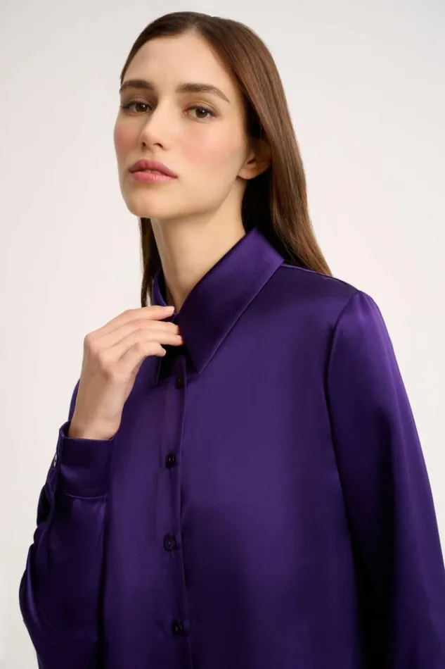 Luisa Spagnoli Blouses And Shirts Livello 8211 Silk Blouse Purple 8211 Women