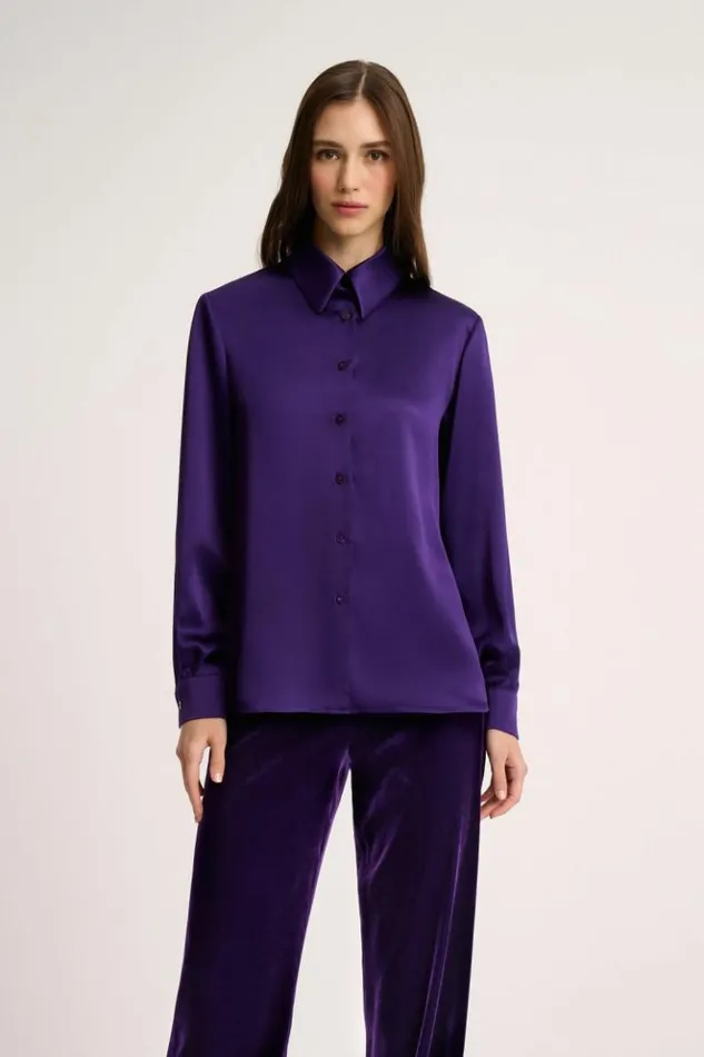 Luisa Spagnoli Blouses And Shirts Livello 8211 Silk Blouse Purple 8211 Women Luisa Spagnoli Blouses And Shirts Livello 8211 Silk Blouse Purple 8211 Women