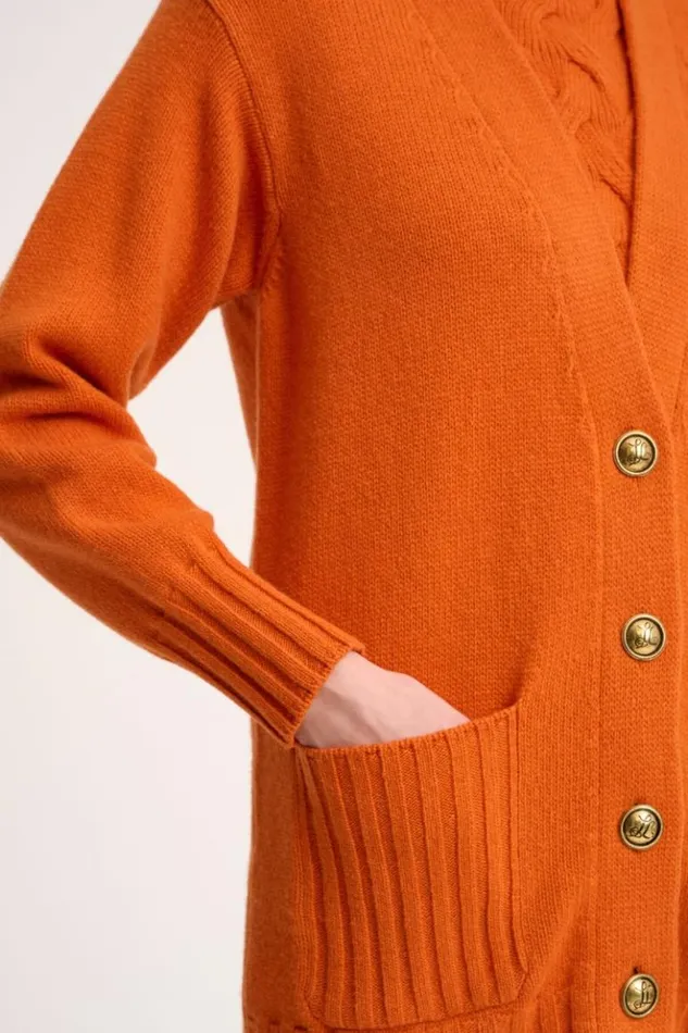 Luisa Spagnoli Cardigan Canolo 8211 Cashmere Cardigan Orange 8211 Women Luisa Spagnoli Cardigan Canolo 8211 Cashmere Cardigan Orange 8211 Women