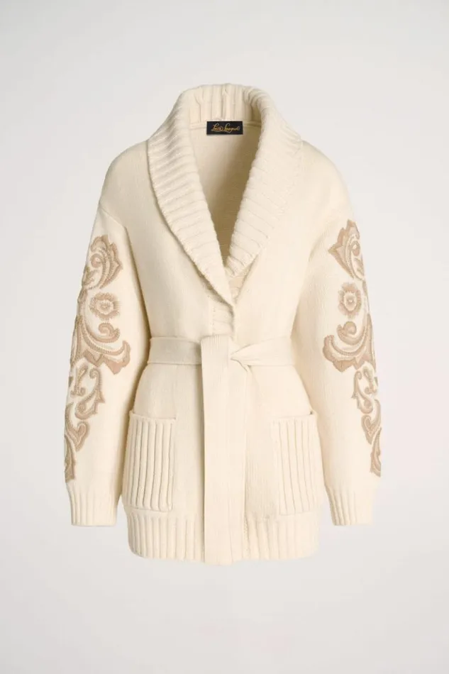 Luisa Spagnoli Cardigan Cestello 8211 Embroidered Cardigan Cream 8211 Women Luisa Spagnoli Cardigan Cestello 8211 Embroidered Cardigan Cream 8211 Women