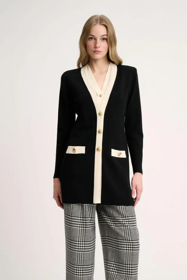 Luisa Spagnoli Cardigan Mongioia 8211 Bon Ton Long Cardigan Blackcream 8211 Women