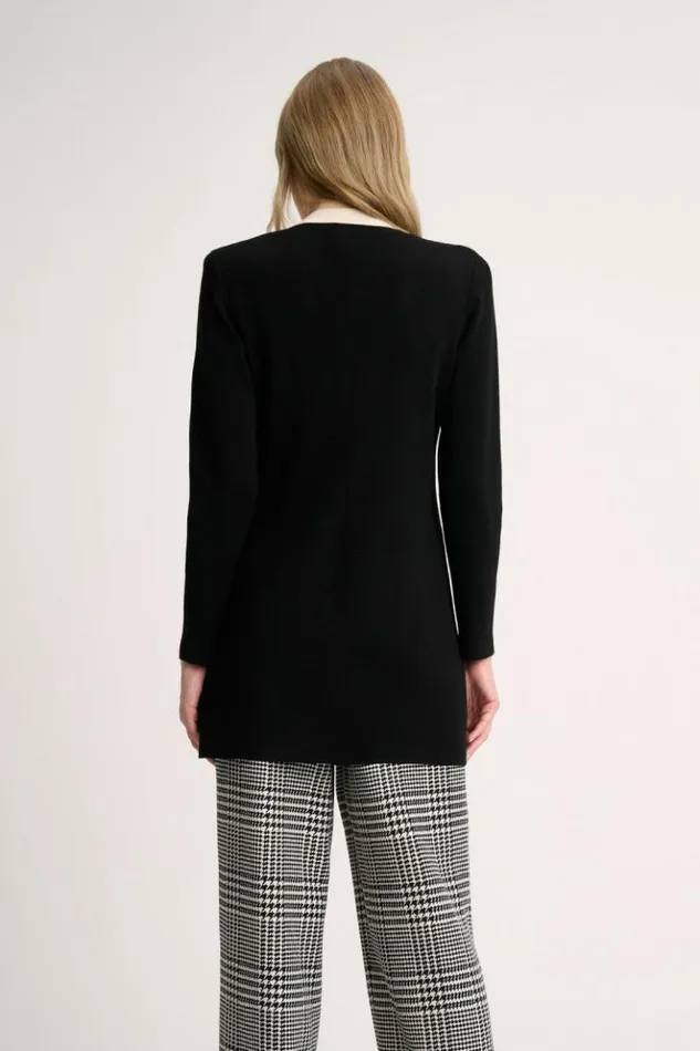 Luisa Spagnoli Cardigan Mongioia 8211 Bon Ton Long Cardigan Blackcream 8211 Women Luisa Spagnoli Cardigan Mongioia 8211 Bon Ton Long Cardigan Blackcream 8211 Women