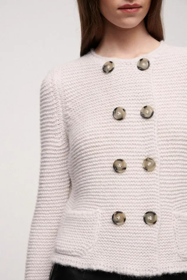 Luisa Spagnoli Cardigan Mordente 8211 Wool Cardigan Beige 8211 Women Luisa Spagnoli Cardigan Mordente 8211 Wool Cardigan Beige 8211 Women