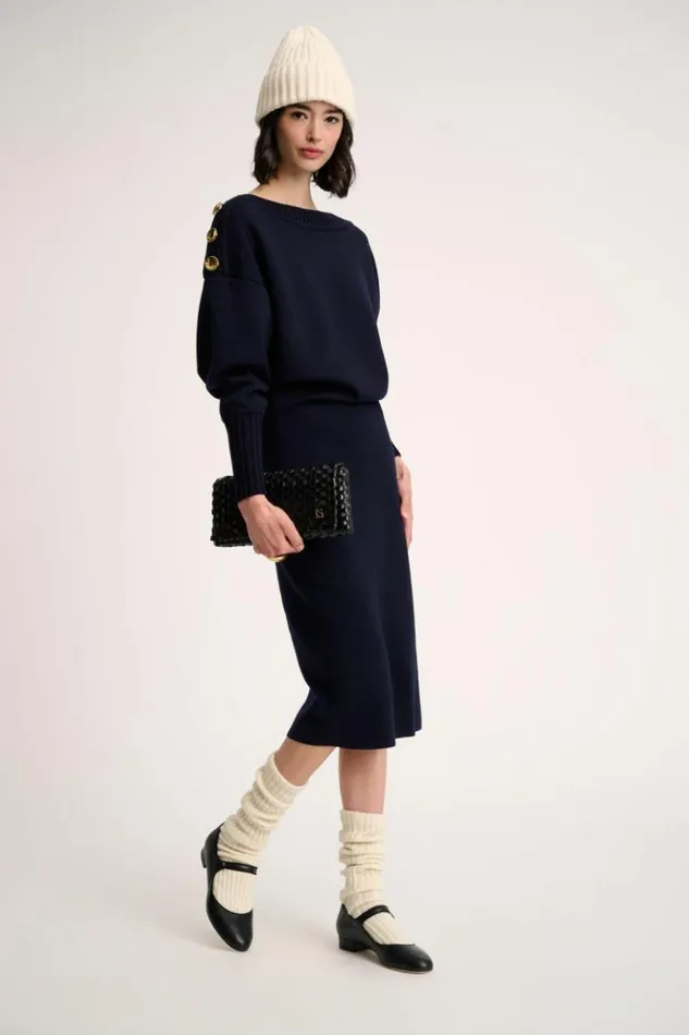 Luisa Spagnoli Dresses and Jumpsuits Monolingue 8211 Knit Dress 8211 Fashion Show Blue 8211 Women