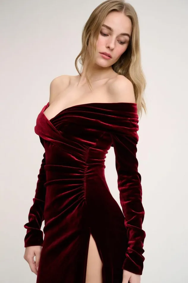 Luisa Spagnoli Formal Dresses Ghirlanda 8211 Elegant Dress 8211 Fashion Show Burgundy 8211 Women Luisa Spagnoli Formal Dresses Ghirlanda 8211 Elegant Dress 8211 Fashion Show Burgundy 8211 Women