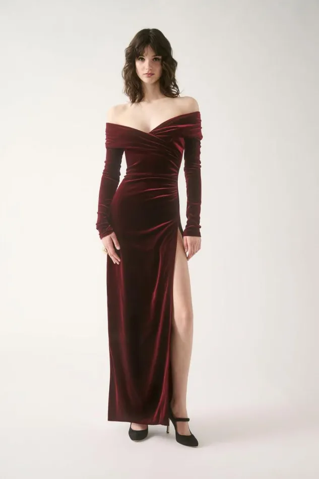 Luisa Spagnoli Formal Dresses Ghirlanda 8211 Elegant Dress 8211 Fashion Show Burgundy 8211 Women Luisa Spagnoli Formal Dresses Ghirlanda 8211 Elegant Dress 8211 Fashion Show Burgundy 8211 Women