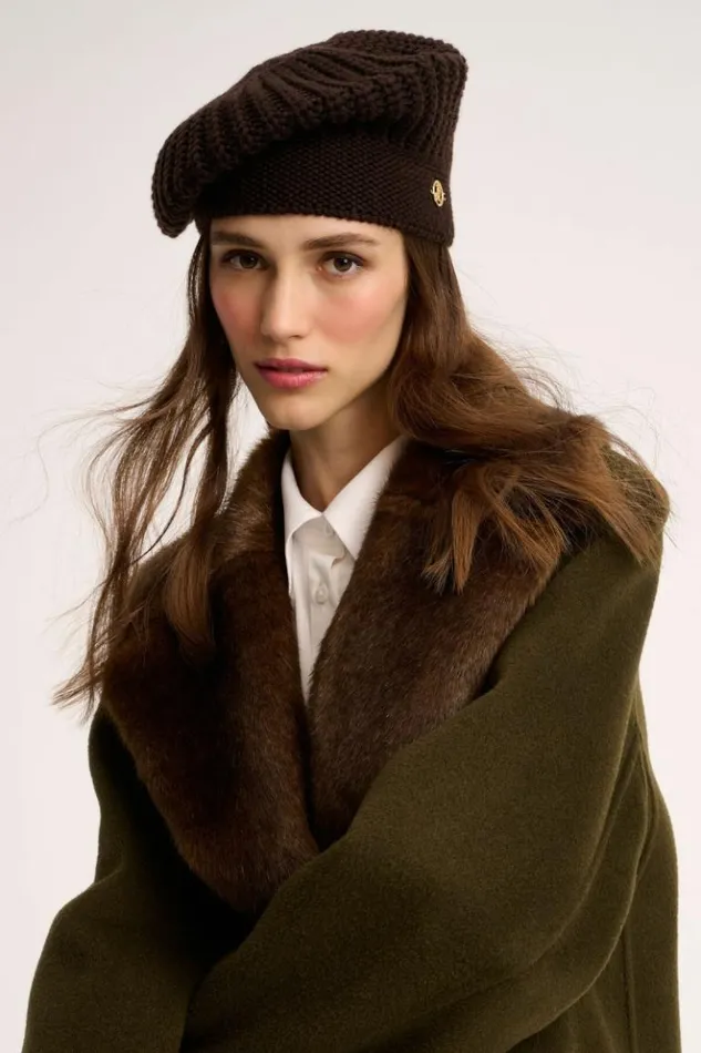 Luisa Spagnoli Hats And Gloves Matteo 8211 Wool Beret Brown 8211 Women Luisa Spagnoli Hats And Gloves Matteo 8211 Wool Beret Brown 8211 Women