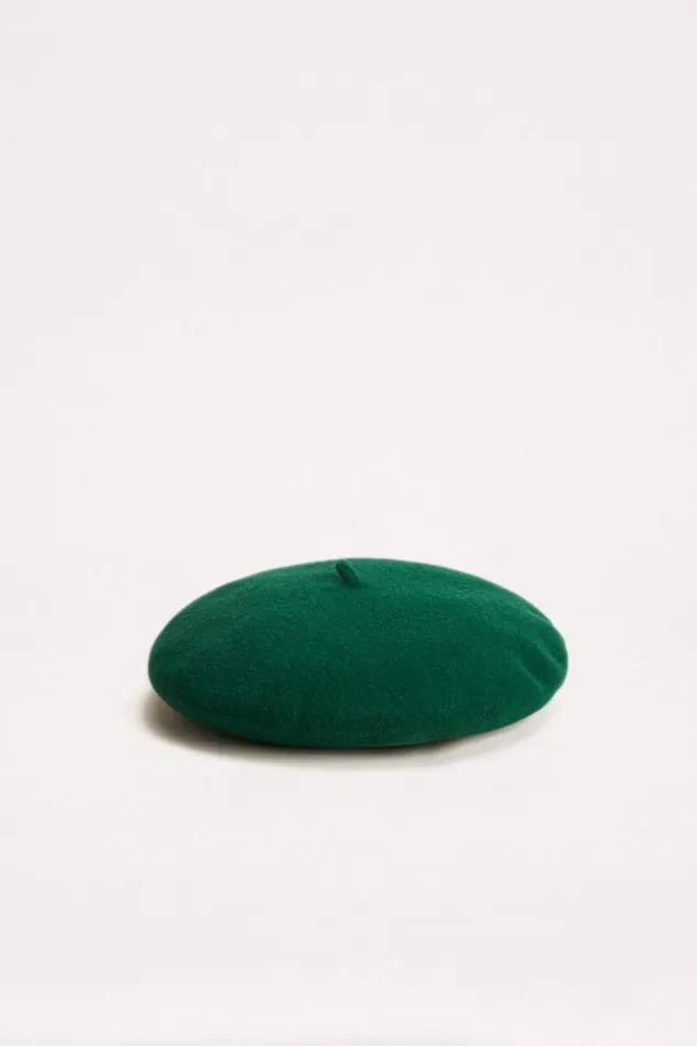 Luisa Spagnoli Hats And Gloves Remigio 8211 Wool Beret Bottlegreen 8211 Women
