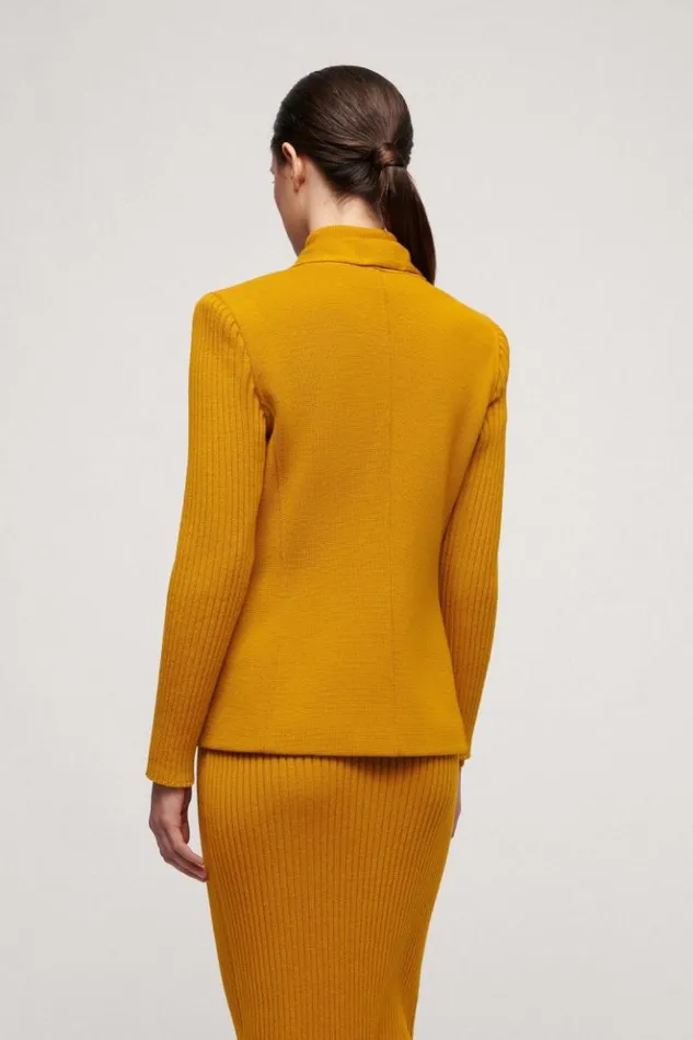 Luisa Spagnoli Jackets and Blazers Meritevole 8211 Wool Jacket Mustard 8211 Women Luisa Spagnoli Jackets and Blazers Meritevole 8211 Wool Jacket Mustard 8211 Women