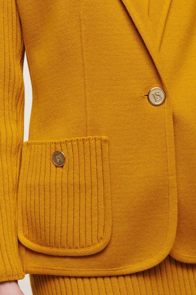 Luisa Spagnoli Jackets and Blazers Meritevole 8211 Wool Jacket Mustard 8211 Women Luisa Spagnoli Jackets and Blazers Meritevole 8211 Wool Jacket Mustard 8211 Women