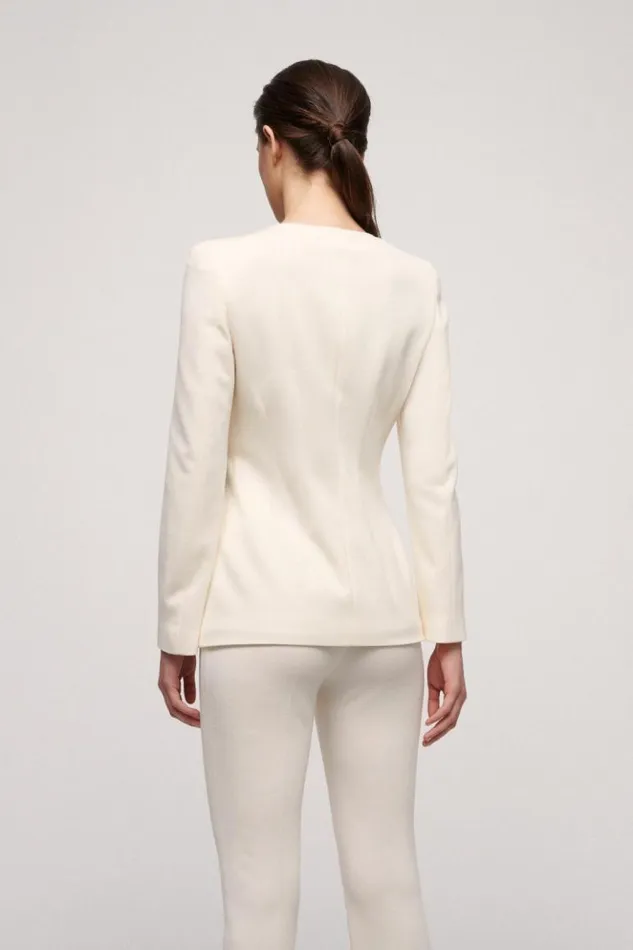 Luisa Spagnoli Jackets and Blazers Mimica 8211 Wool Jacket Cream 8211 Women Luisa Spagnoli Jackets and Blazers Mimica 8211 Wool Jacket Cream 8211 Women
