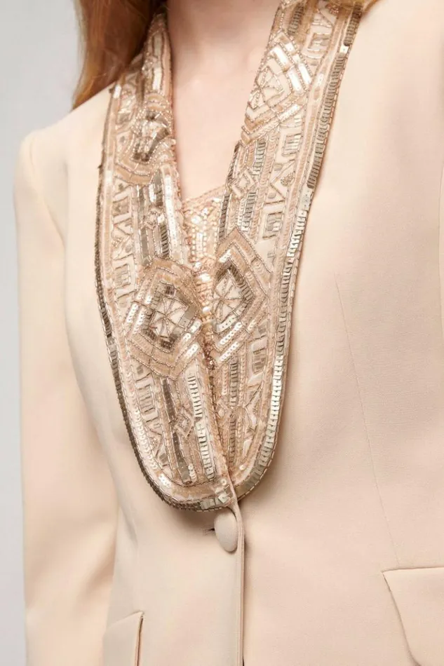 Luisa Spagnoli Jackets and Blazers Sagacia 8211 Elegant Jacket Sand 8211 Women Luisa Spagnoli Jackets and Blazers Sagacia 8211 Elegant Jacket Sand 8211 Women