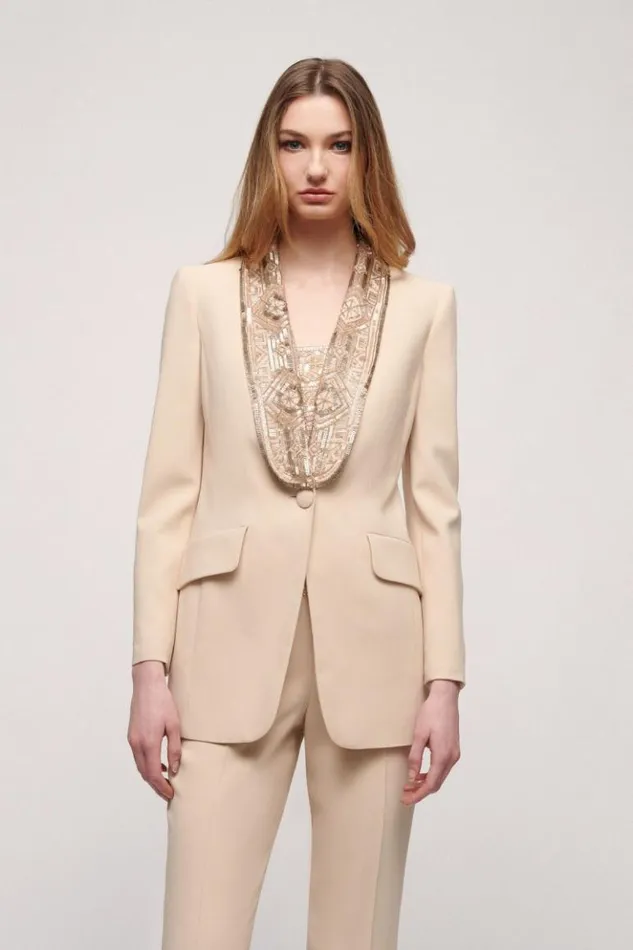 Luisa Spagnoli Jackets and Blazers Sagacia 8211 Elegant Jacket Sand 8211 Women Luisa Spagnoli Jackets and Blazers Sagacia 8211 Elegant Jacket Sand 8211 Women