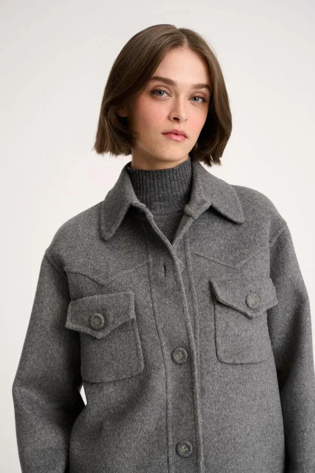 Luisa Spagnoli Jackets and Blazers Saliera 8211 Wool Jacket 8211 Fashion Show Grey Melange 8211 Women Luisa Spagnoli Jackets and Blazers Saliera 8211 Wool Jacket 8211 Fashion Show Grey Melange 8211 Women