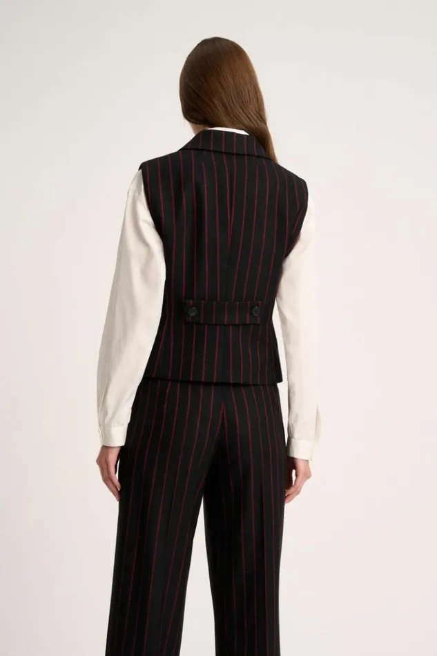 Luisa Spagnoli Jackets and Blazers Sellano 8211 DoubleBreasted Vest Blackfuchsia 8211 Women Luisa Spagnoli Jackets and Blazers Sellano 8211 DoubleBreasted Vest Blackfuchsia 8211 Women