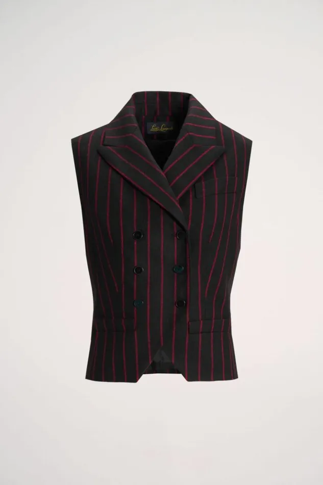 Luisa Spagnoli Jackets and Blazers Sellano 8211 DoubleBreasted Vest Blackfuchsia 8211 Women Luisa Spagnoli Jackets and Blazers Sellano 8211 DoubleBreasted Vest Blackfuchsia 8211 Women