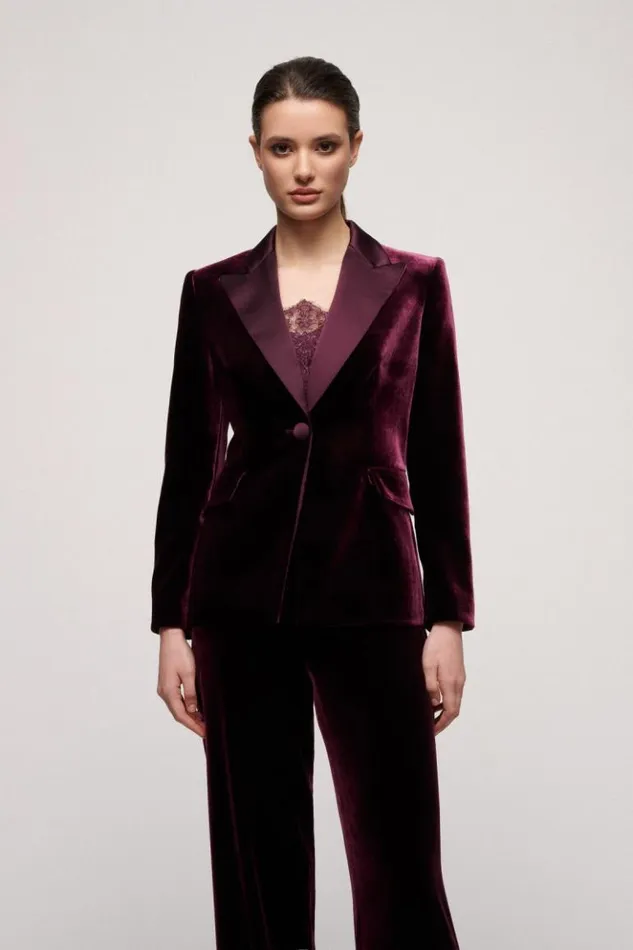 Luisa Spagnoli Jackets and Blazers Sfoglia 8211 Elegant Jacket Eggplant 8211 Women