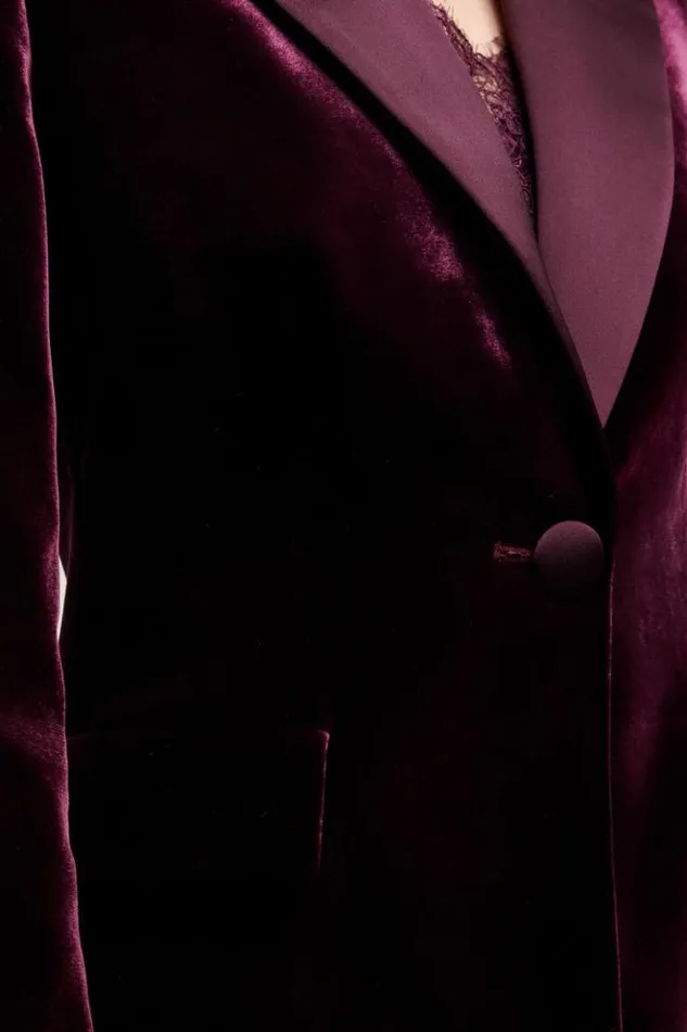 Luisa Spagnoli Jackets and Blazers Sfoglia 8211 Elegant Jacket Eggplant 8211 Women Luisa Spagnoli Jackets and Blazers Sfoglia 8211 Elegant Jacket Eggplant 8211 Women